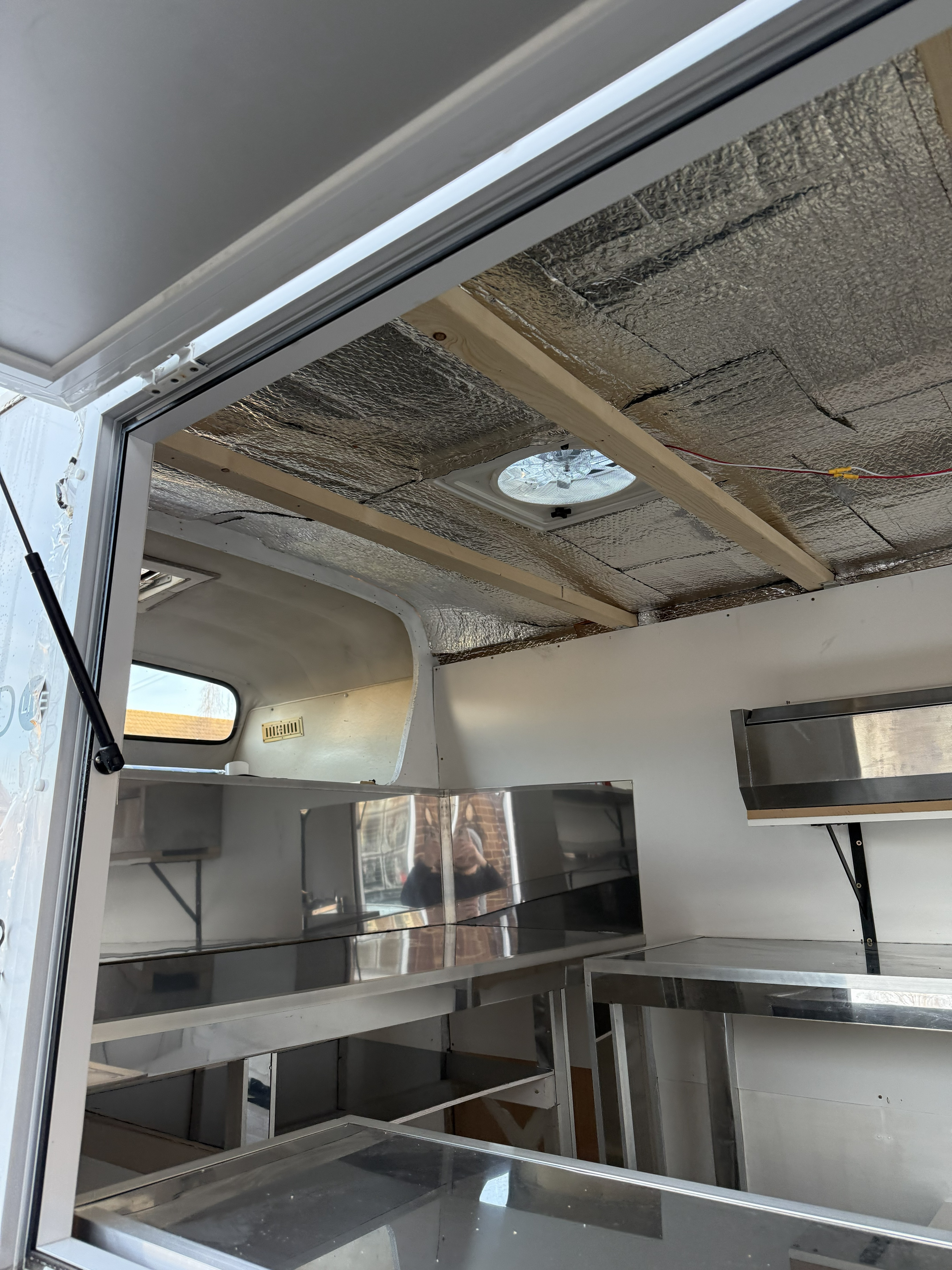 Customer view of the stainless steel worktops
